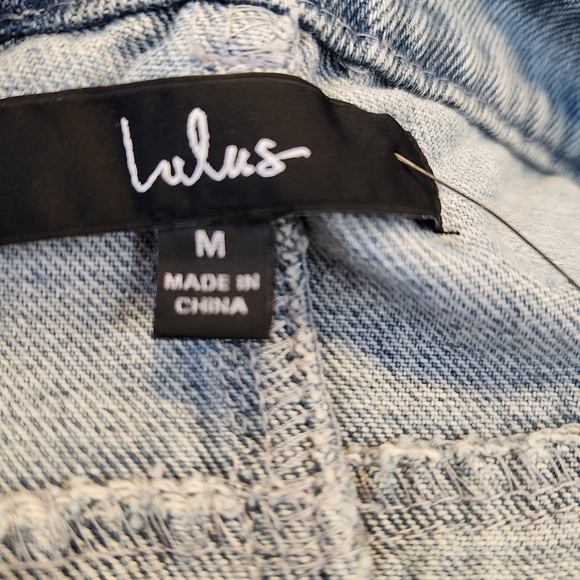 NWT Lulus High Waisted Medium Wash Button Up Denim Real Babe Mini Skirt Sz M - Picture 8 of 10